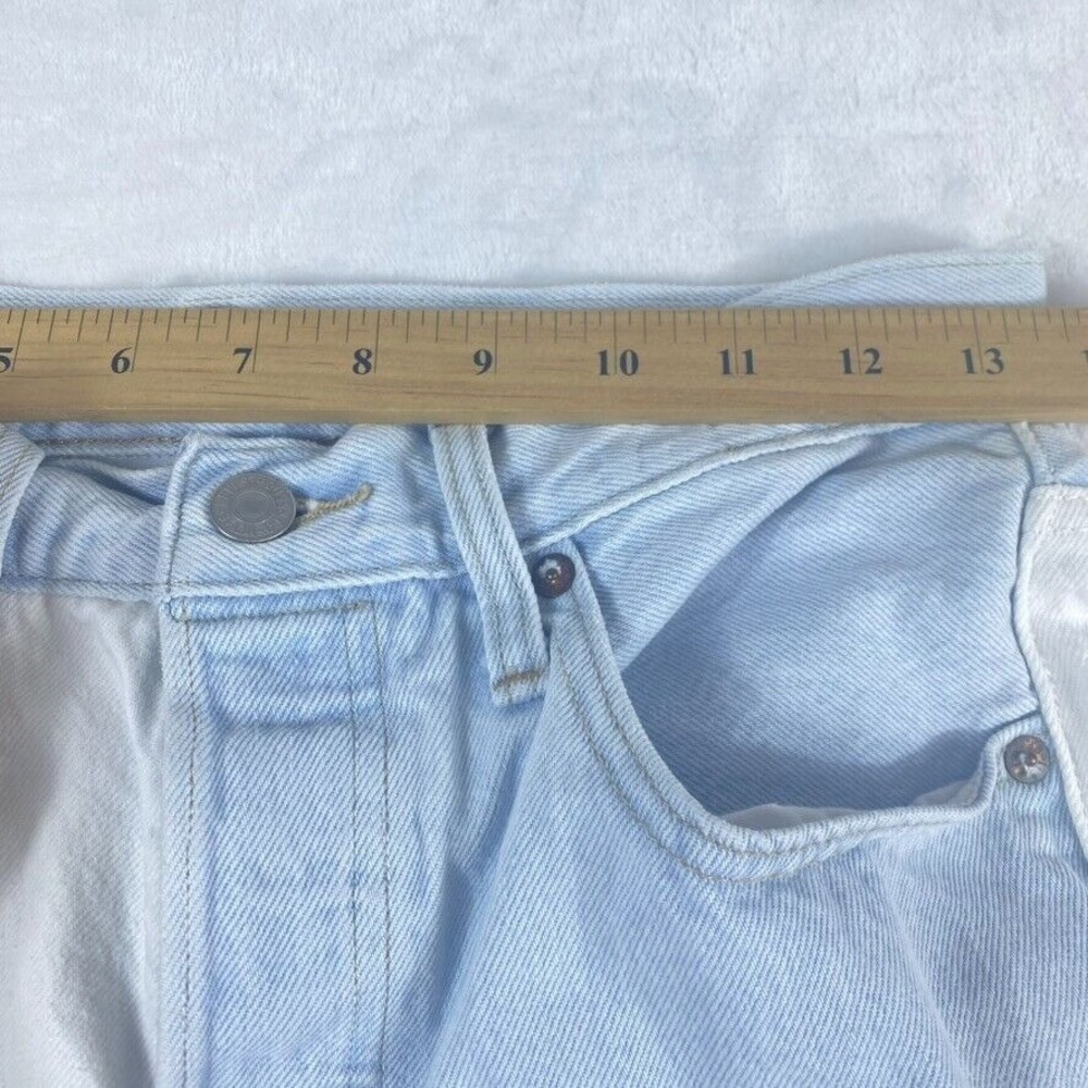 Levi's 501 Jeans Women Sz 27 Colorblock Button Fly Unique Ankle Raw Hem - Picture 5 of 16